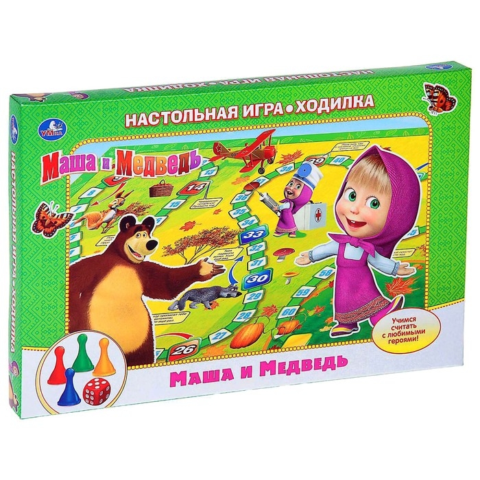 Настольная игра &laquo;Маша и Медведь&raquo;, 2-4 игрока, 3+