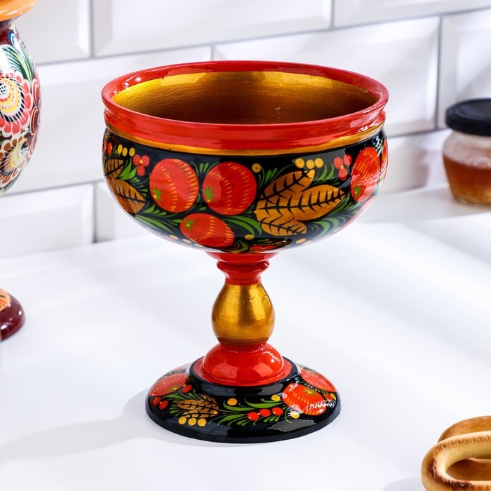 Фруктовница на ножке &laquo;Хохлома&raquo;