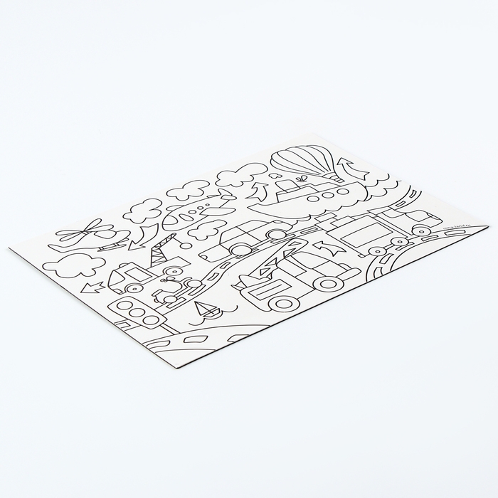 Магнит-раскраска многоразовая «Транспорт», 14,8 × 21 см Магнит-раскраска многоразовая «Транспорт», 14,8 × 21 см