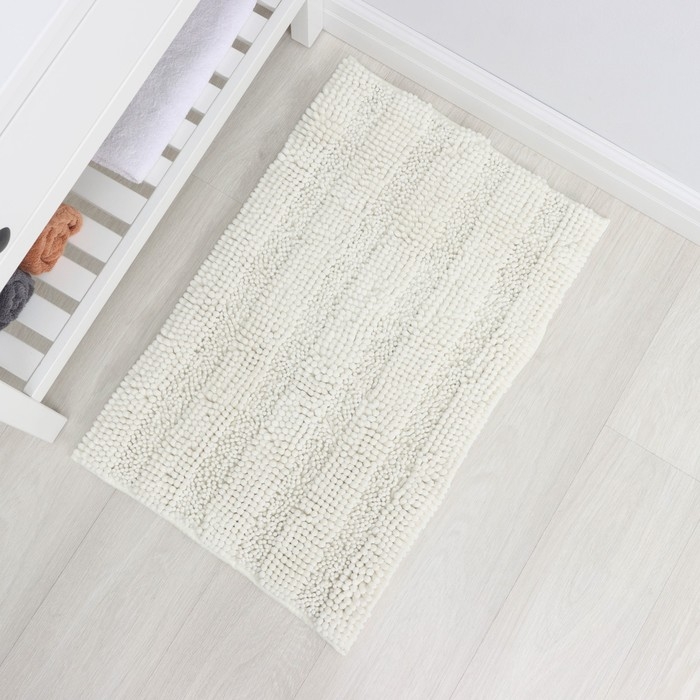 Коврик для дома LaDо́m, букли, плотность 1900 г, 50×80 см, цвет белый Коврик для дома LaDо́m, букли, плотность 1900 г, 50×80 см, цвет белый