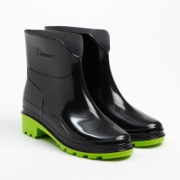 Сапоги резиновые женские, черный+салатовый, размер 37 Сапоги резиновые женские, черный+салатовый, размер 37
