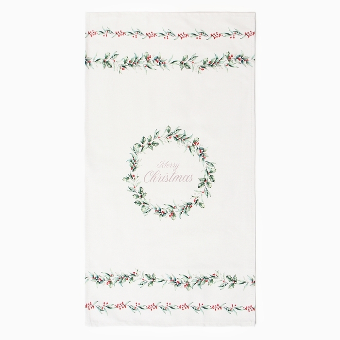 Новый год. Полотенце Этель "Merry Christmas" 40х73 см, 100% хлопок, саржа 190 г/м2