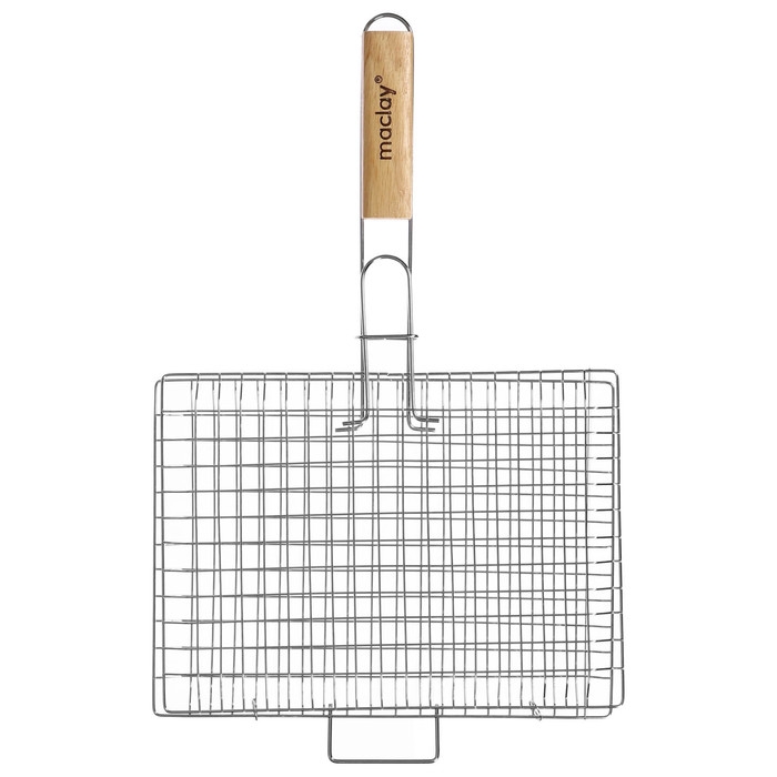 Решётка гриль универсальная maclay, 22x30 см, хромированная сталь, для мангала