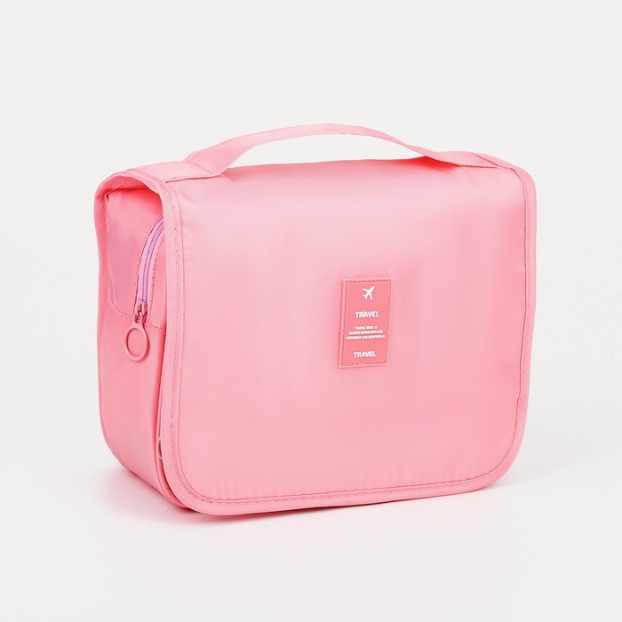 Косметичка-несессер на липучках, с крючком, цвет розовый Косметичка-несессер на липучках, с крючком, цвет розовый