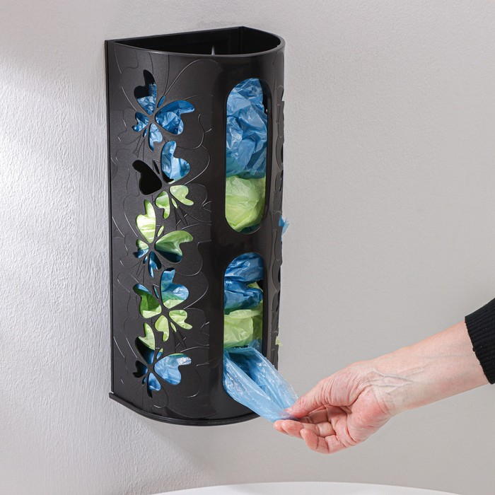 Корзина для пакетов Fly, 16,8&times;13,3&times;37,5 см, цвет чёрный