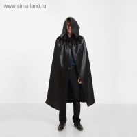 Карнавальный плащ &laquo;Хэллоуин&raquo; с капюшоном, длина 120 см, цвет чёрный