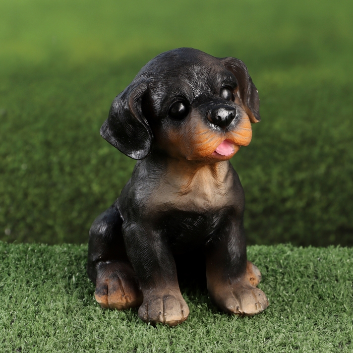 Садовая фигура Садовая фигура "Щенок ротвейлера" 13х15х18см ///