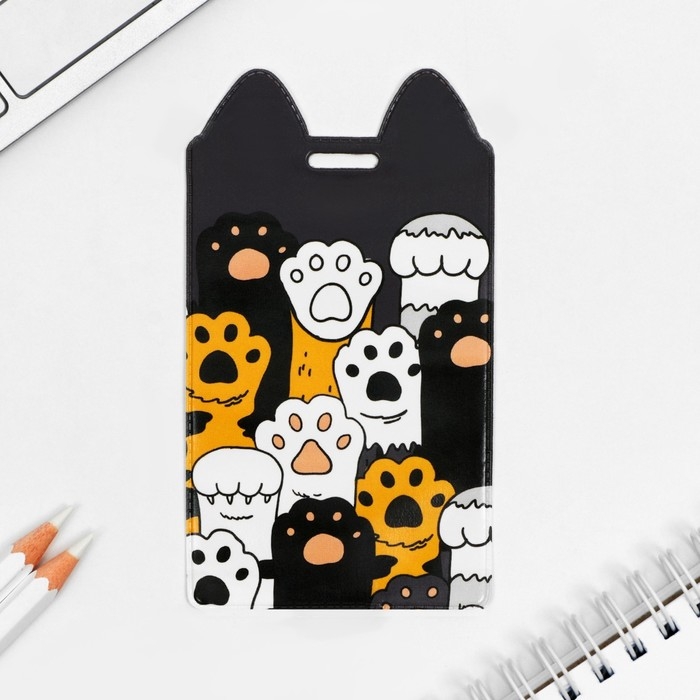 Чехол для бейджа &laquo;Лапки&raquo;, 11,6 х 6,6 см