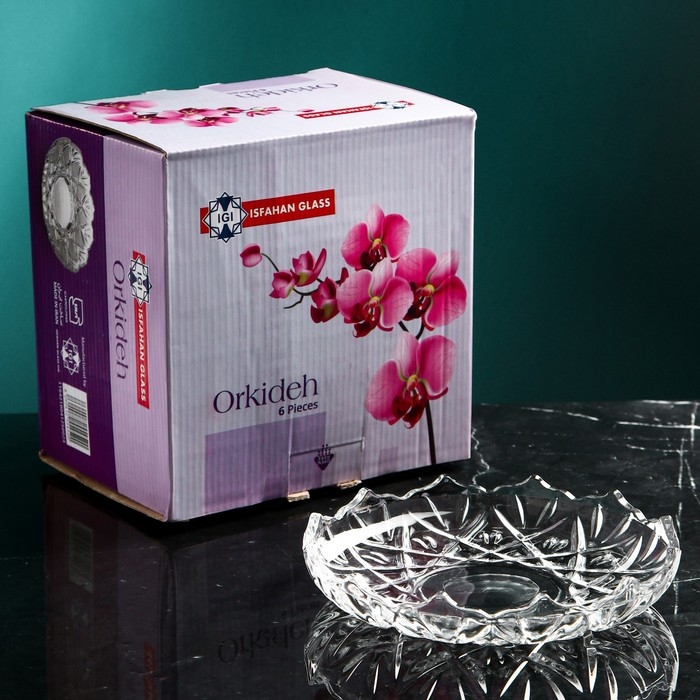 Набор стеклянных тарелок &laquo;Оркиде&raquo;, 6 шт, Иран