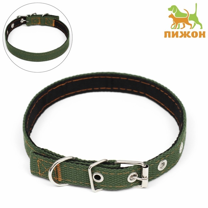 Ошейник брезентовый с подкладом, 52 х 2 см, хаки Ошейник брезентовый с подкладом, 52 х 2 см, хаки
