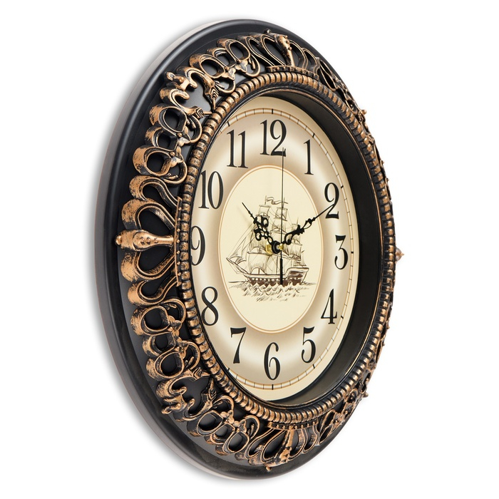 Часы настенные, серия: Интерьер, "Фрегат", плавный ход, d-40 см