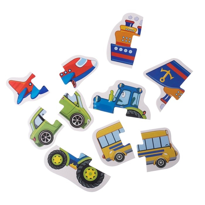 Макси-пазлы &laquo;Весёлый транспорт&raquo;, 5 пазлов, 10 деталей