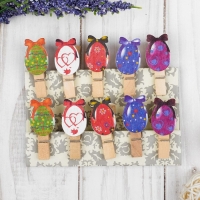 Прищепки декоративные с верёвкой для подвеса «Пасхальные яйца» набор 10 шт. Прищепки декоративные с верёвкой для подвеса «Пасхальные яйца» набор 10 шт.