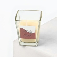 Свеча ароматическая в стекле &laquo;Happiness&raquo;: грейпфрут и мёд, 6,8 х 8 см.