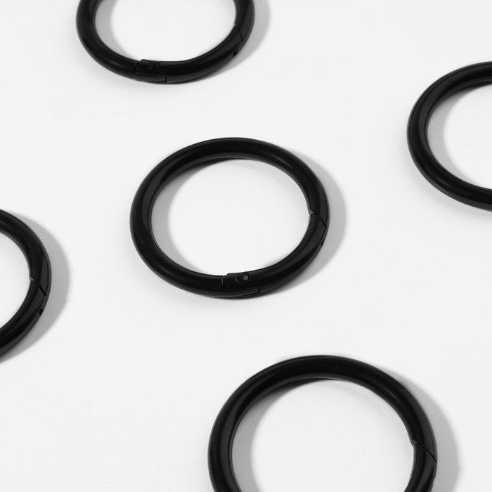 Кольцо-карабин, d = 35/45 мм, толщина - 5 мм, 5 шт, цвет чёрный Кольцо-карабин, d = 35/45 мм, толщина - 5 мм, 5 шт, цвет чёрный