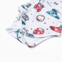 Боди детское с длинным рукавом MINAKU "New Year's cars", цвет белый, рост 74-80 см Боди детское с длинным рукавом MINAKU "New Year's cars", цвет белый, рост 74-80 см