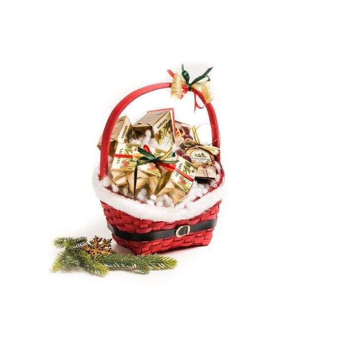 Набор корзин &laquo;Красная шубка&raquo;, 2 шт: 28&times;22&times;11/33,5 см, 22&times;17&times;9/27 см, шпон