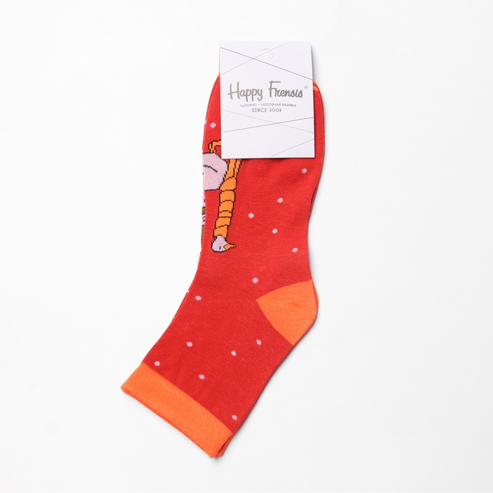 Новый год. Носки "Мишка и Гусь", цвет красный, размер 23-27 (38-41)