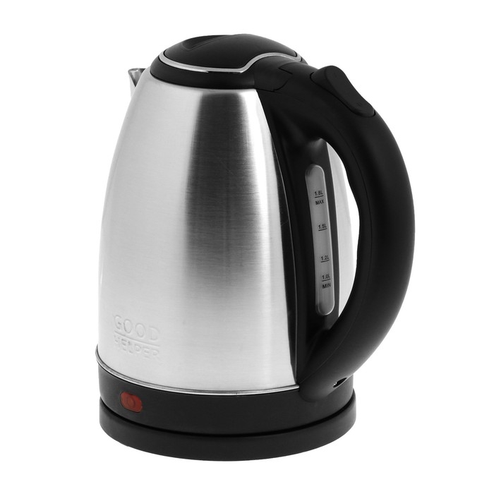 Чайник электрический GOODHELPER KS-18B06, металл, 1.8 л, 1500 Вт, серебристо-чёрный