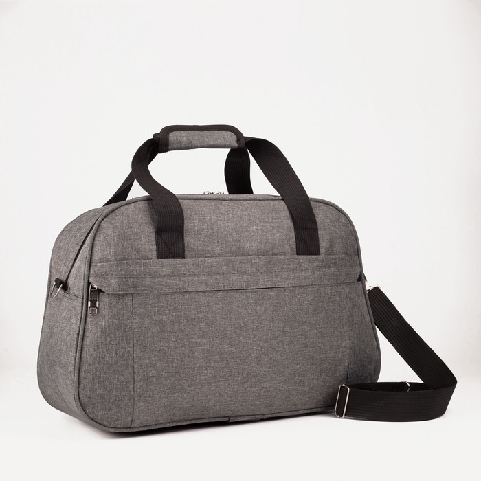 Сумка дорожная на молнии, наружный карман, длинный ремень, цвет серый Сумка дорожная на молнии, наружный карман, длинный ремень, цвет серый