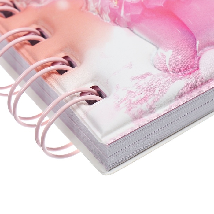 Записная книжка подарочная на гребне 80л,линия, цветной блок,обложка ПВХ 3D Кошка(10х10,5см)   10539