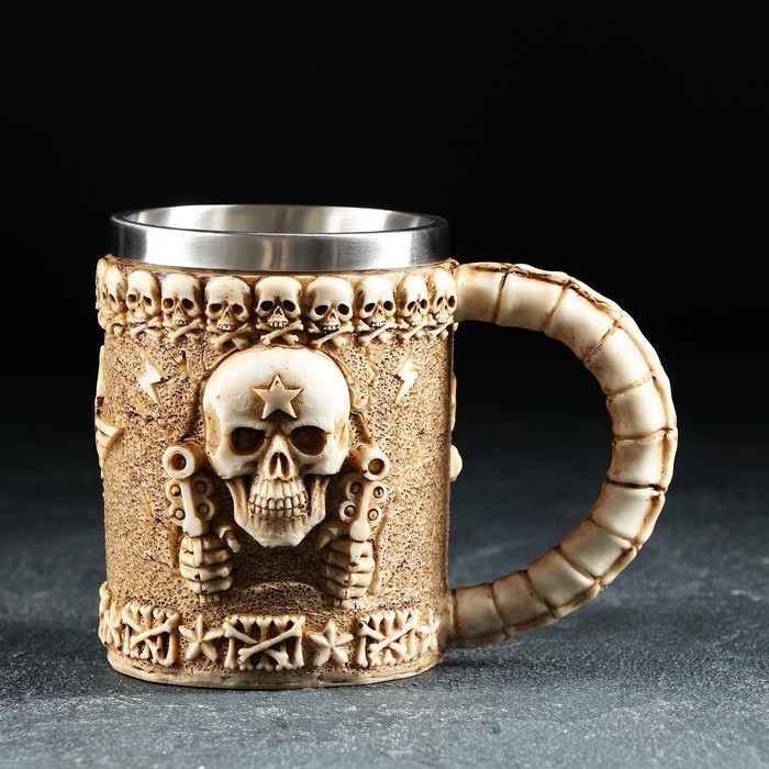 Кружка из нержавеющей стали «Череп. Хэллоуин», 400 мл, цвет бежевый Кружка из нержавеющей стали «Череп. Хэллоуин», 400 мл, цвет бежевый