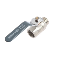 Кран шаровой AQUALINK, PN 50, внутренняя/наружная резьба 1/2", рычаг, никелированный Кран шаровой AQUALINK, PN 50, внутренняя/наружная резьба 1/2", рычаг, никелированный