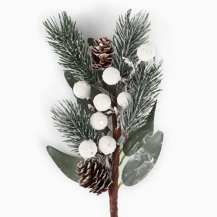 Новогодний декор, веточка Новогодний декор, веточка "Зимние настроение" 28х12х6 см