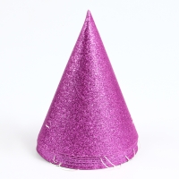 Карнавальный колпак &laquo;Блеск&raquo;, набор 6 шт., цвет розовый