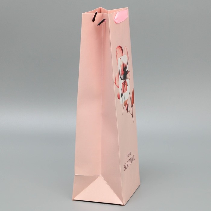 Пакет подарочный ламинированный под бутылку, упаковка, &laquo;You are beautiful&raquo;, 13 x 36 x 10 см