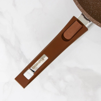 Сковорода &laquo;Гранит Brown&raquo;, d=28 см, съёмная ручка, стеклянная крышка, антипригарное покрытие, цвет коричневый