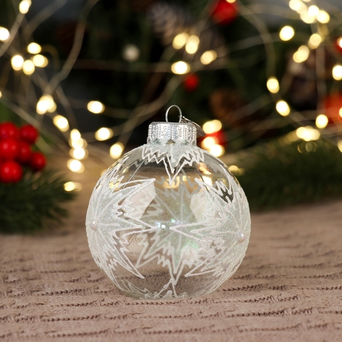 Шар "Снежинка снежная", 85 мм., в подарочной упаковке