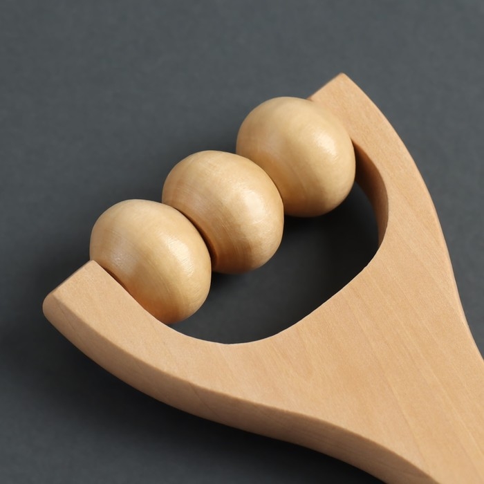 Массажёр «Барабан», деревянный, 15 × 8 × 3 см, 3 шарика Массажёр «Барабан», деревянный, 15 × 8 × 3 см, 3 шарика