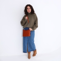 Сумка кросс-боди на молнии, цвет рыжий