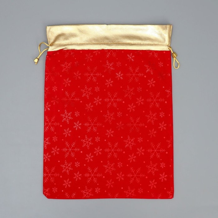 Мешочек подарочный замша &laquo;Новогоднее чудо&raquo;, снежинки, тиснение, 30 х 40 см +/- 1.5 см, Новый год