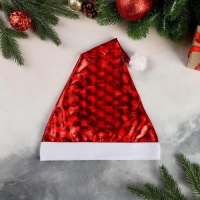 Колпак новогодний "Голография" 29х38 см, красный Колпак новогодний "Голография" 29х38 см, красный