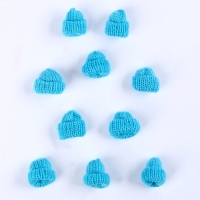 Шапка для игрушек вязаная, набор 10 шт., цвет голубой Шапка для игрушек вязаная, набор 10 шт., цвет голубой