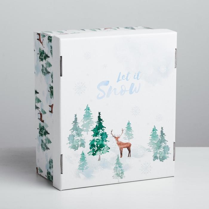 Коробка подарочная новогодняя складная &laquo;Лесная сказка&raquo;, 31,2 х 25,6 х 16,1 см, Новый год