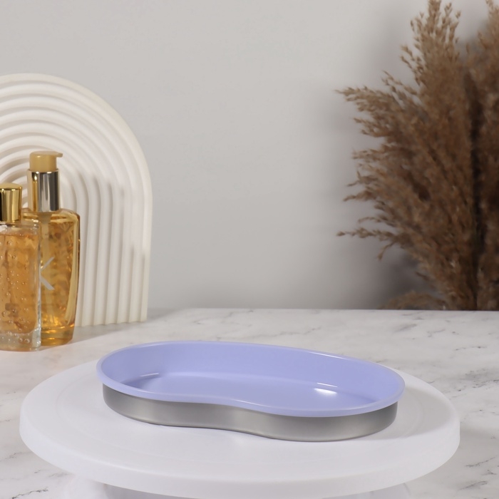 Подставка для хранения косметических принадлежностей, нержавеющая сталь, 19,5 &times; 13 &times; 2 см, цвет сиреневый