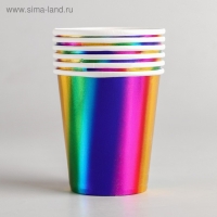 Стакан бумажный, набор 6 шт., цвет радуга Стакан бумажный, набор 6 шт., цвет радуга