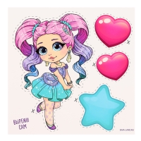 Декор на стену &laquo;Девочка&raquo;, 5 карточек в комплекте