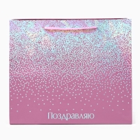 Пакет подарочный голографический «Поздравляю», 27 х 23 х 11.5 см Пакет подарочный голографический «Поздравляю», 27 х 23 х 11.5 см