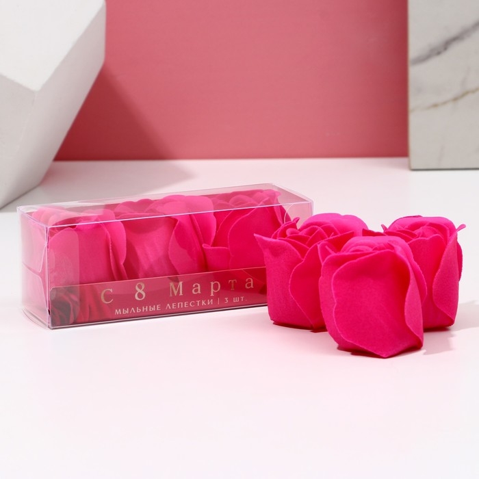 Мыло лепестковое &laquo;С 8 Марта&raquo;, 3 шт, аромат цветочный, ЧИСТОЕ СЧАСТЬЕ