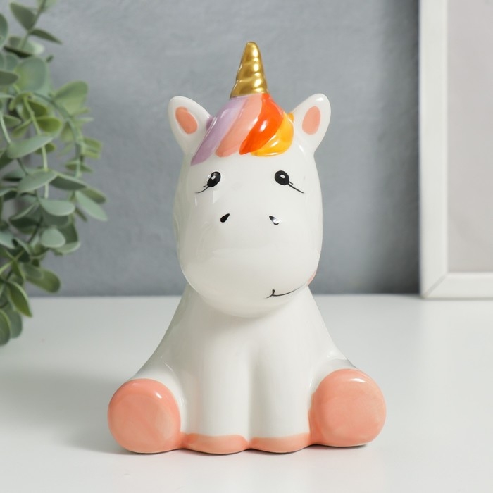 Копилка керамика "Единорожка с язычком" 12х9х14,7 см