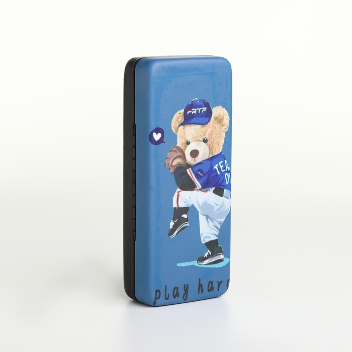 Футляр для очков на хлопушке, длина 16 см, цвет синий Футляр для очков на хлопушке, длина 16 см, цвет синий