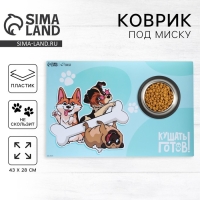 Коврик под миску нескользящий &laquo;Кушать готов!&raquo;, 43х28 см