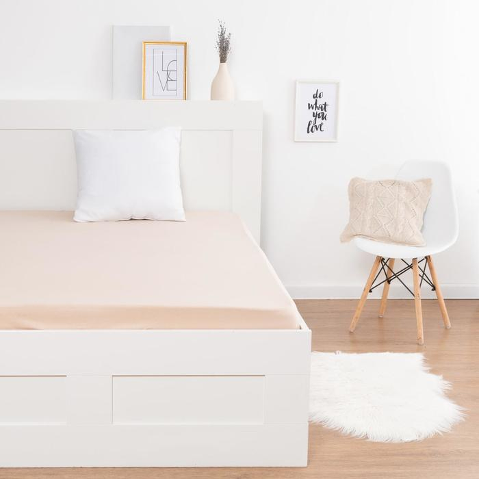 Простыня на резинке &laquo;Купу-купу&raquo;, 180х200х20 см, бежевый, трикотаж