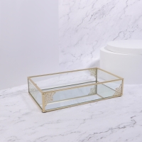 Органайзер для хранения &laquo;GREAT&raquo;, стеклянный, с зеркальным дном, 1 секция, 24 &times; 14 &times; 5 см, цвет прозрачный/медный