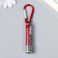 Фонарик+лазер на карабине + 2 режима "Указка, с рисунком" МИКС 7,5х1,5х1,5 см