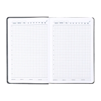 Ежедневник недатированный,формат А5, 140 листов, в клетку, обложка кожзам, с хлястиком, с калькулятором, чёрный